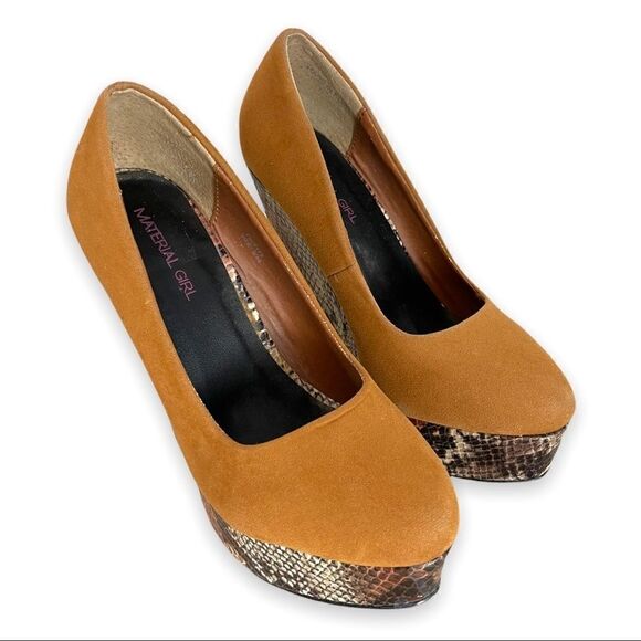 Material Girl Platform Snakeskin Faux Suede Shoes - Picture 4 of 9